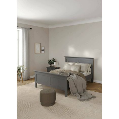 Estructura de cama Dmora, color gris, 158,1 x 110 x 200,8 cm, con embalaje reforzado (1/5)