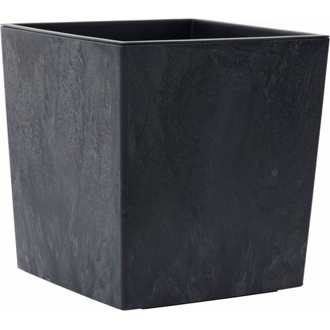 Pflanzgefäße NIZZA STONE schwarz Betonoptik, 30 x 31 cm Kunststoffgefäß mit Einsatz (1/5)
