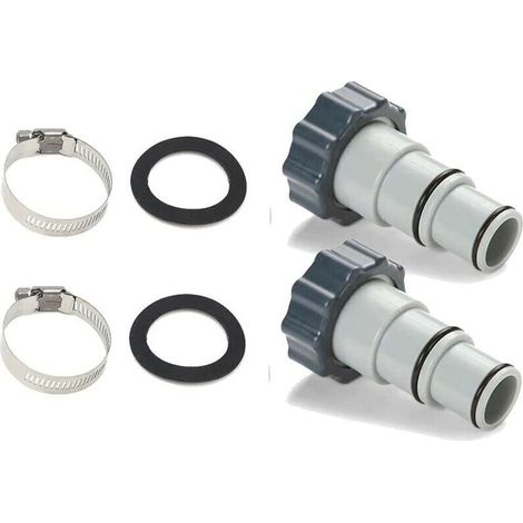 2 Poolschlauchadapter Ø 32 und 38 mm, passend für Intex-Poolpumpen (1/4)