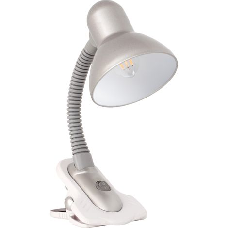 lampada da scrivania con pinza snodabile 230v E27 grigio