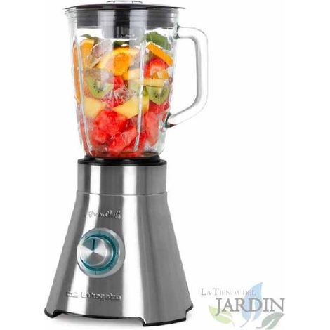Orbegozo Mixer aus Glas.  Leistung 1500W.  Graduierter Glaskrug mit 1,5 L Fassungsvermögen.  Gehäuse aus Edelstahl.