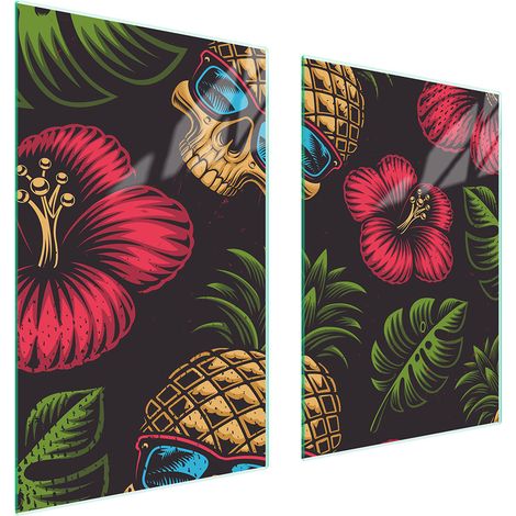 GLASSCHUTZPLATTE FÜR KÜCHE 65x52 ANANAS (1/5)