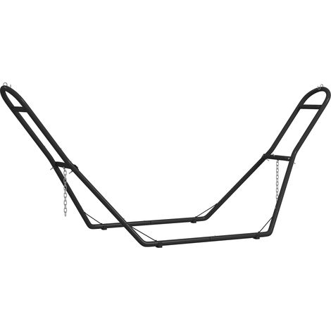 Supporto per Amaca 278x97x112 cm Regolabile e Antiscivolo con Ganci a S in Acciaio Nero (1/5)