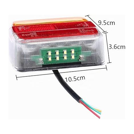 Universal Waterproof LED Trailer Tail Lights with License Plate Light for Caravan/Truck/Trailer/Tail Light/Boat (1/4)