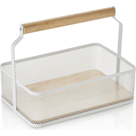 Panier avec anse en Bois blanc L 235 mm l 156 mm H 75 mm - Was Germany