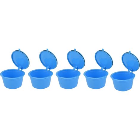 Lot de 5 capsules de café de 50 ml avec filtre à café réutilisable et cuillère pour machine à café DOLCE GUSTO (bleu) (1/5)