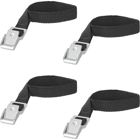 Sangles d'arrimage avec boucle en métal 18mm 40cm – Lot de 4 pièces – Pour fixation vélo et tente – Résistantes aux intempéries – Proplus