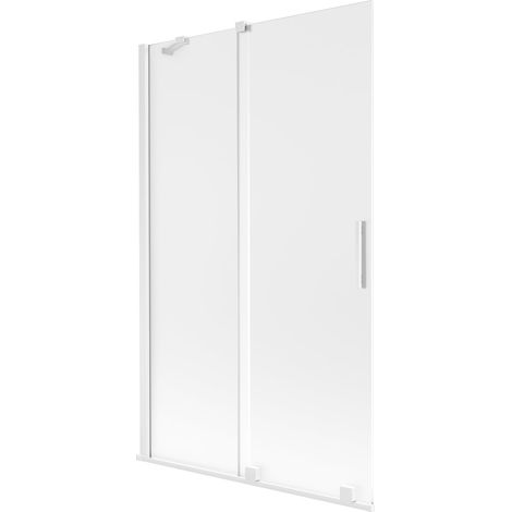 Mexen Velar mampara de bañera de 2 hojas correderas 110 x 150 cm, escarchada, blanca - 896-110-000-31-20 (1/2)