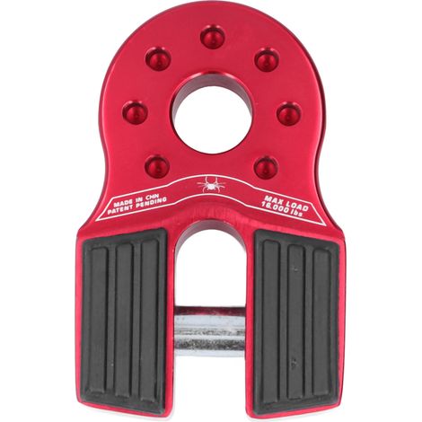 Poulie de treuil plate avec étrier de fixation 16000lb, protection latérale en caoutchouc, alliage d'aluminium universel pour UTV SUV Pickup, rouge (1/5)