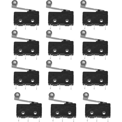 Lot De 12 Mini Interrupteurs Micro à Action Brusque Rouleau, Étanches, Compacts, Adaptés Aux Équipements Industriels Et Appareils Électroménagers (1/5)