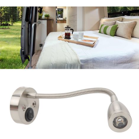 Lampe de lecture 12-24 V CC pour camping-cars, yachts et bateaux (Réf. : PY-RV108) Nickelée (1/5)