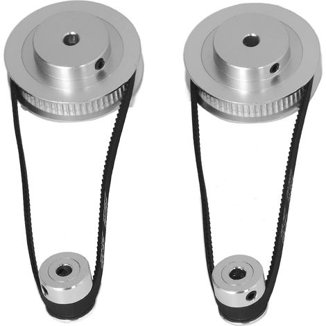 Poulie crantée 20 dents et 60 dents en aluminium, roue synchrone avec courroie 280mm x 6mm, axe 5mm/0,2in, kit pour imprimante 3D. (1/5)