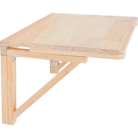 Table murale pliante en bois de pin - Petite table à manger - Peu encombrante - Table murale pliante pour bureau, cuisine, buanderie, balcon - 60 x 40 x 24 cm (1/5)