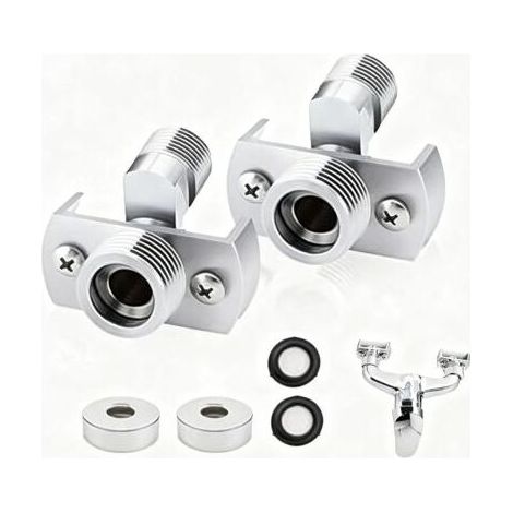 Adaptateur Robinet Douche, 2 Pièces, Adaptateur Robinet Douche Long et Réglable, pour Régler la Valve D'eau, Résoudre les Problèmes Fuite D'eau (1/5)