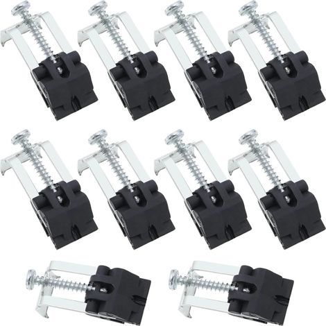 10 Pièces Clips d'Évier Encastré - Kit de Fixation Robuste pour Évier de Cuisine/Buanderie - Angle Réglable, Installation Facile - Acier Résistant (Durable, Universel) (1/5)