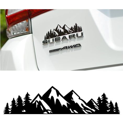 Autocollants de montagnes de voiture, universels pour tout le corps, autocollant pour camping-car, noir blanc, arbre de montagne, décoration de voiture, camping-car, caravane, noir et blanc (1/5)