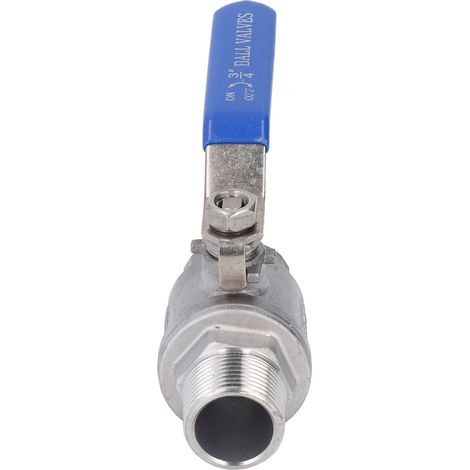 Vanne à bille à filetage mâle/femelle 3/4 po en acier inoxydable, étanchéité optimale, pour eau, huile et gaz. (1/5)