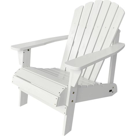 Axi Carmen Chaise Adirondack, Transat Bois, Blanc Chaise De Jardin 1 Personne /Fauteuil Exterieur/Chaise Exterieur Fauteuil Exterieur À Dossier Haut - 90 X 78 X 93 Cm - 14 Kg (1/5)