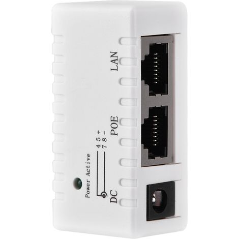 Injecteur POE Splitter pour Réseau LAN, Adaptateur Alimentation par Ethernet Blanc