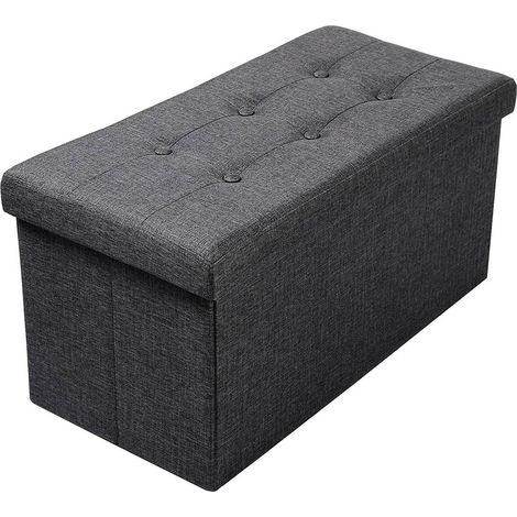 WOLTU Sitzhocker SH32 mit Stauraum aus Leinen dunkelgrau (1/5)