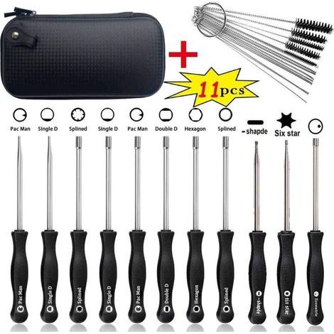 Ensemble de 11 tournevis de réglage de carburateur pour le nettoyage et la réparation du moteur, convient à la plupart des moteurs à 2 temps. (1/4)
