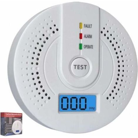 Détecteur de Monoxyde de Carbone en 50291 certifié, Détecteur de CO avec Affichage Numérique, Batterie Remplaçable, (1/3)