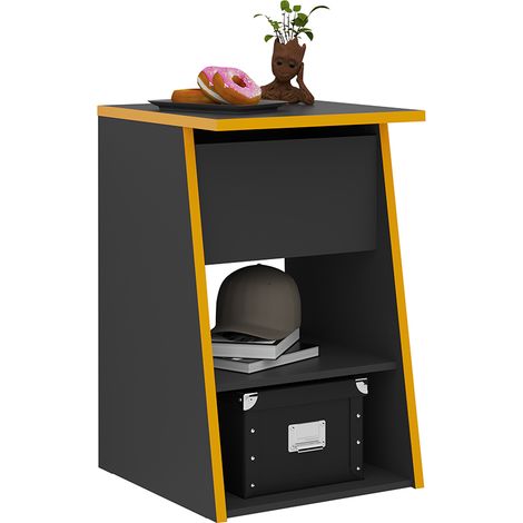 Jugendzimmer Regal, anthrazit mit orange, ZADAR-10, B/H/T ca. 49,4/77,7/50 cm (1/5)