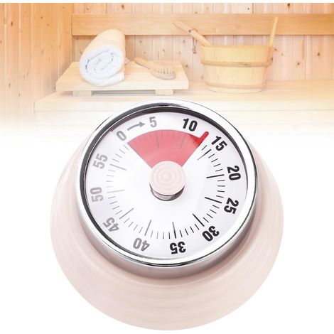Minuteur de sauna en acier inoxydable rose, horloge mécanique 60 (1/5)