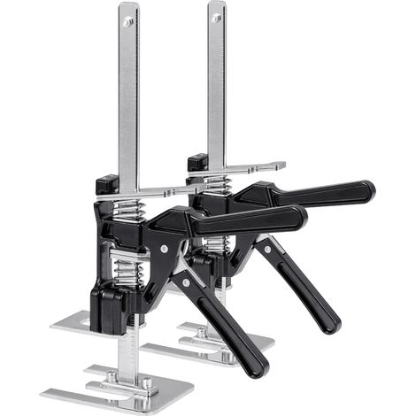 Mophorn Arbeitssparender Armwagenheber 2er-Set, 150 kg Tragkraft, Hebehöhe bis 180 mm, Handhebewerkzeug mit magnetischer Wasserwaage, höhenverstellbar, geeignet für Türen, Fenster