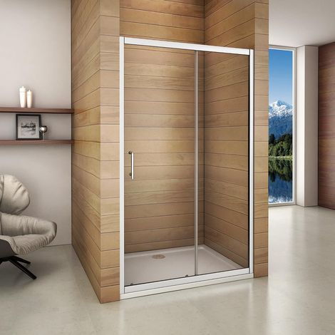 1600x1850mm Sliding Shower Enclosure Door Walk In 6mmm Glass Screen Cubicle Anti-glare Frame (1/5)