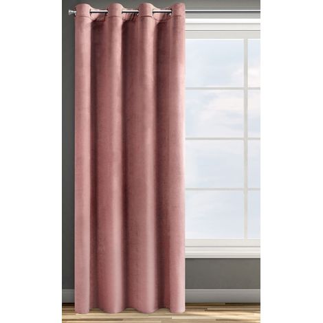 Eurofirany ROSA Tenda in Velluto con Occhielli - 1 Unità, Soffice, Pannello, Drappo Classico, Glamour, Elegante, Soggiorno, Camera da Letto, 290 g/m2, 140x250 cm, Rosa Scuro