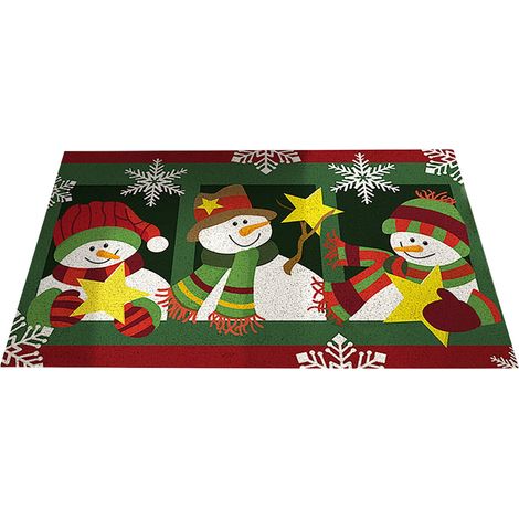 Tapis De Sol Rond - Tapis D'Entrée Non Glissant Pour Noël - En Matière Lavable Et Résistante Aux Taches - 40 X 60 Cm Et 50 X 80 Cm (1/5)
