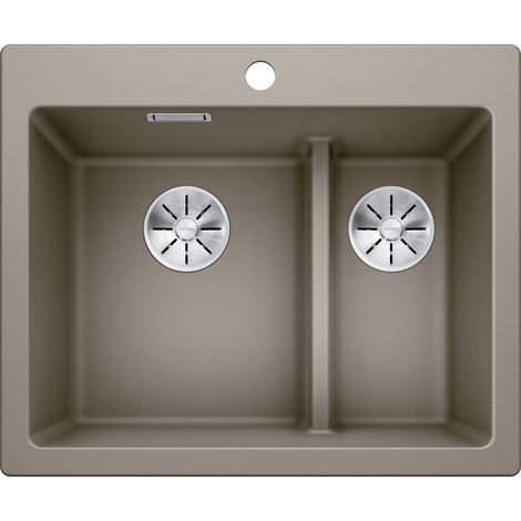 BLANCO Einbaubecken PLEON 6 SPLIT, Silgranit, Tartufo, Handbedienung (1/2)