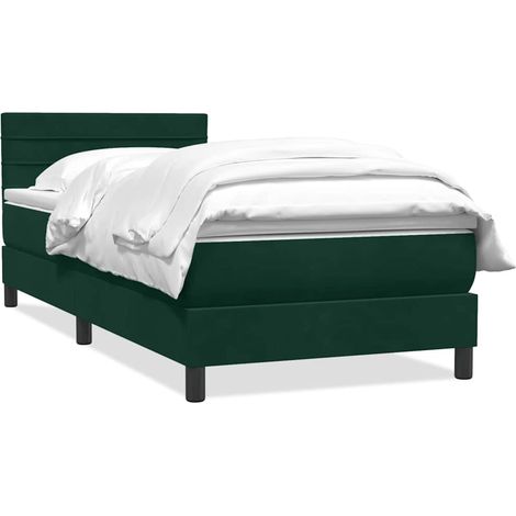Maison Exclusive - Boxspringbett mit Matratze Dunkelgrün 80x220 c