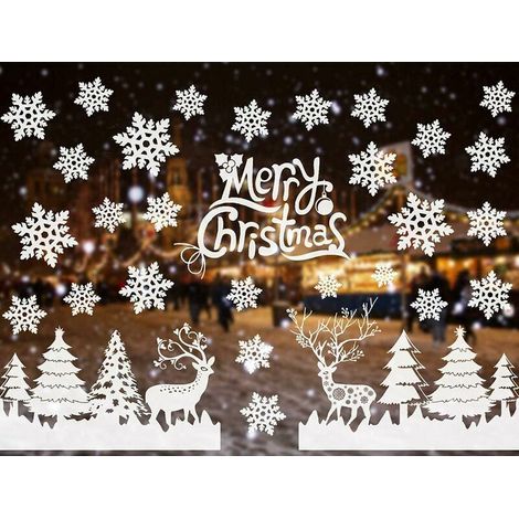 Noël Autocollants Fenetre NoëL Décoration Stickers Noel deco Fenetre Décoration Fenetre Noel deco pour Accueil/Boutique Décorations Autocollant Amovibles Statique Autocollants-JC-818 (1/5)