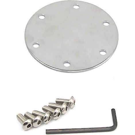 Cache-klaxon universel en aluminium à 6 trous pour volant, avec vis et clé hexagonale - Argenté (1/5)