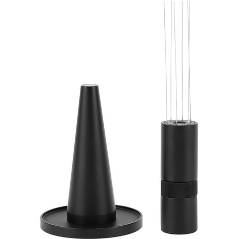Aiguille à café réglable pour distribution de poudre, distributeur à aiguille pour barista, accessoire café professionnel noir pour espresso et pâtisserie. (1/5)