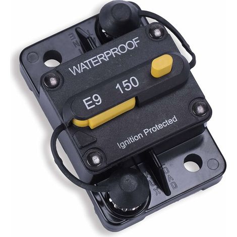 150A Circuit Breaker, 12V-48V DC Circuit Breaker with Manual Reset Waterproof Inline Fuse, Suitable for RVs, Trailers, RVs, Ships (1/5)
