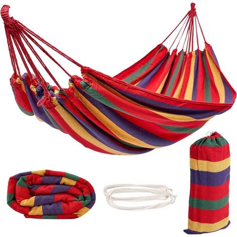 Grande balançoire de jardin et hamac de camping,avec sac de transport et cordes d'arbre (1/4)
