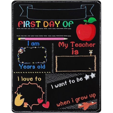 Tableau noir double face NUOBESTY pour messages d'élèves, impression couleur, panneau de rentrée scolaire (1/3)