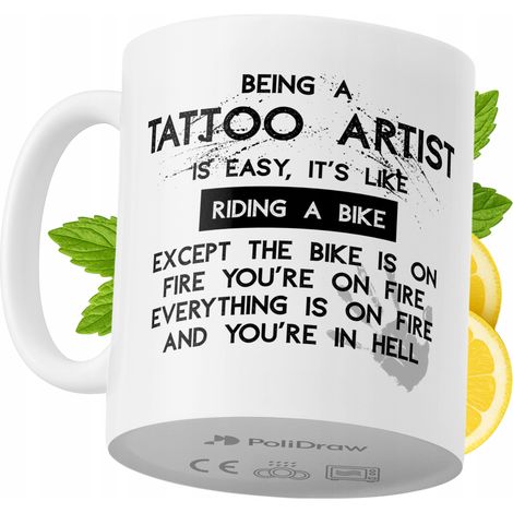 Lustige Tasse für Tattoo-Künstler – Kaffee- oder Teetasse mit witzigem Textdesign – ideal für Geburtstage, Namenstage, Feiertage und besondere Anlässe. Hochwertige Tasse für Zuhause, Büro und Arbeit. 
