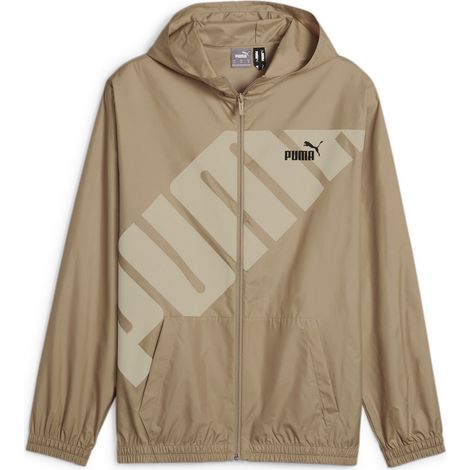Giacca a vento con cappuccio e grafica da uomo Puma, beige 62383783 r S (1/5)
