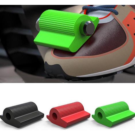 Set mit 4 grünen Schalthebelschützern aus rutschfestem, schwarzem Gummi für Motorradpedale. Breite: 39 mm, Innendurchmesser: 8 mm. (1/4)