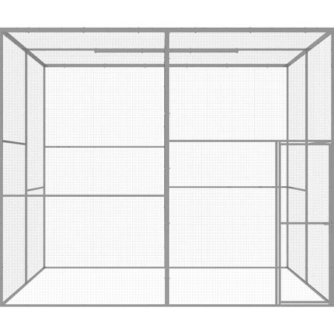 Maison Exclusive - Jaula para gatos acero galvanizado 3x3x2,5 m (1/5)