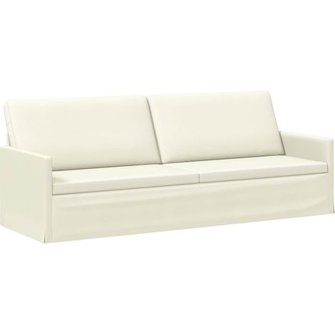 Sofá de 3 plazas Crema 220 x 81 x 82 cm Tela de Pana vidaXL (1/5)