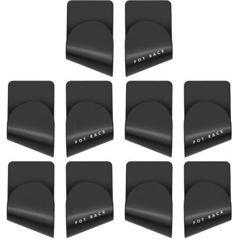 Set of 5 Pairs Self Adhesive Lid Holder, Pot Lid Holder Wall Mount Lid Holder Pot Organizer for Kitchen Utensils (Black) (1/5)