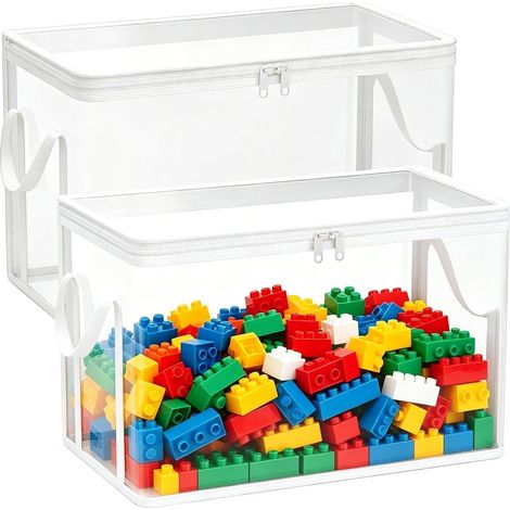 Sac de rangement pour peluches Transparent , grande capacité avec poignée - en PVC Idéal poupées , j (1/5)