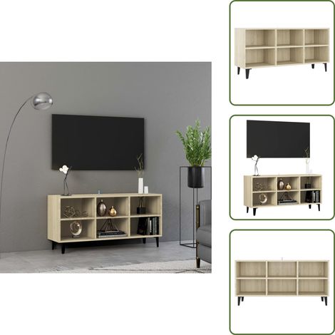 Supporto TV - vidaXL Mobile TV con Gambe in Metallo Rovere Sonoma 103,5x30x50 cm - TV in legno