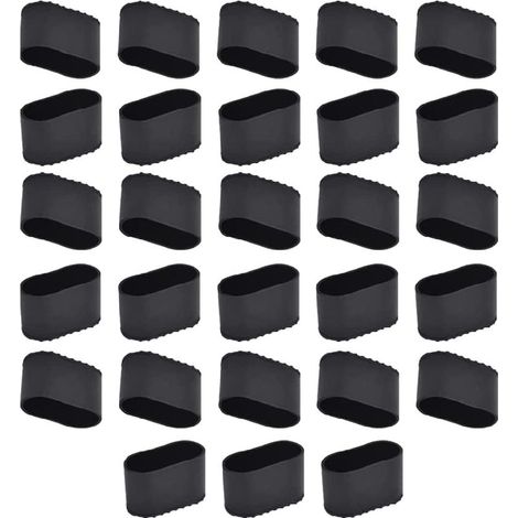 Pied De Chaise 28 PièCes Embout De Chaise Rectangulaire Embout De Chaise Oval Protection Protege Pied De Chaise Table Patin Silicone Chaise (1/5)
