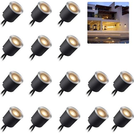 Spots LED Encastrable Extérieur IP67-16PCS Spots à Encastrer pour Terrasse Bois Plafond,étanche 0,6 W 32 mm à l'extérieur pour patio cuisine jardin passerelle placard pont en bois – 3200K (1/5)
